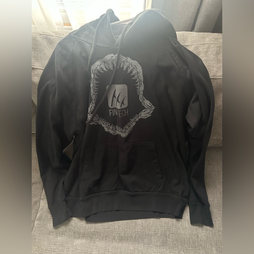 Fintech Black Graphic Hoodie - Men